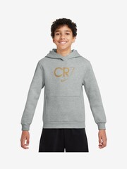 Nike Grey Dri-FIT Club Fleece CR7 Training Hoodie - Image 1 of 3