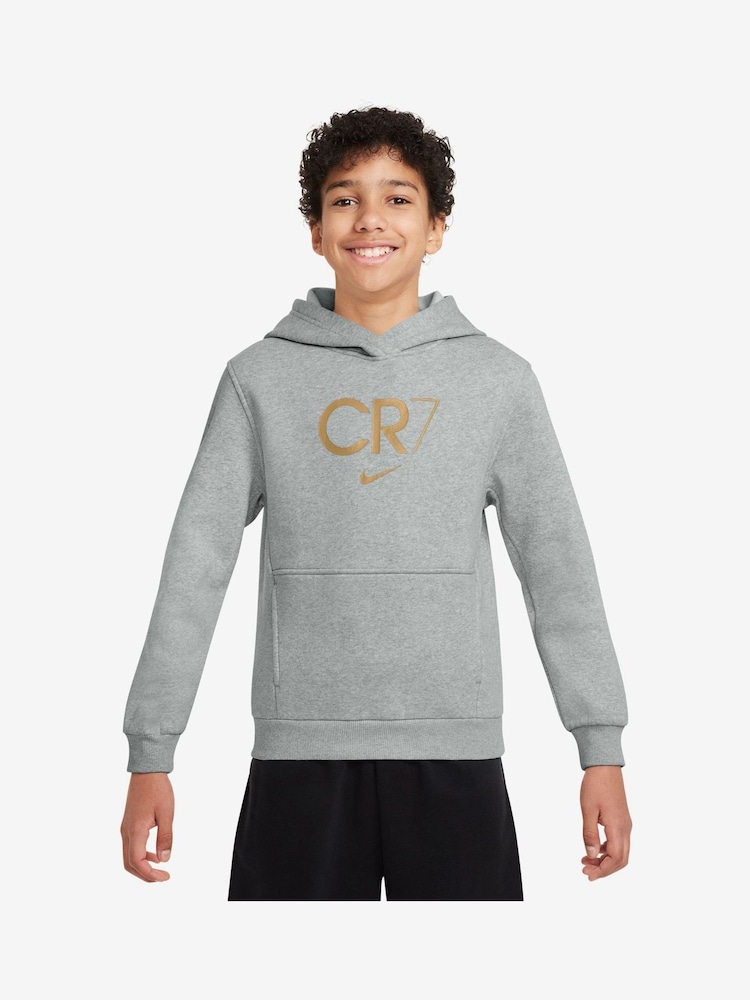 Nike Grey Dri-FIT Club Fleece CR7 Training Hoodie - Image 1 of 3
