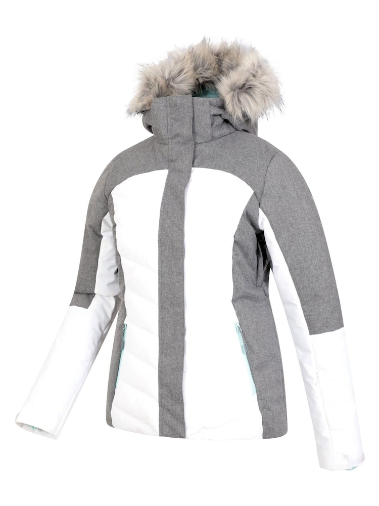Valkoinen - Mountain Warehouse Pyrenees II Womens vettä hylkivä Pehmustettu Snow Ski Takki - Kuva 5 / 5