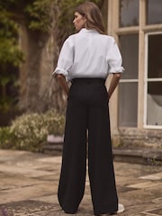 Black Premium Wool Blend Wide Leg Trousers - Image 3 of 6