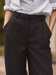 Black Premium Wool Blend Wide Leg Trousers - Image 4 of 6