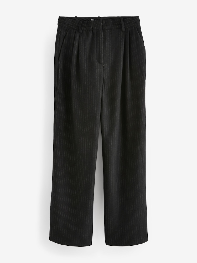 Black Premium Wool Blend Wide Leg Trousers - Image 5 of 6