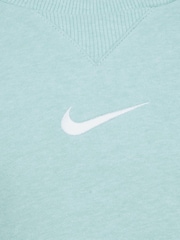 Zielony - Nike Little Kids Essential Marl Crew Tracksuit Set - Image 5 of 5