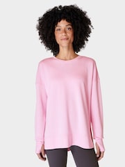 Sweaty Betty Chalk Pink After Class Longline Sweatshirt - Image 3 of 7