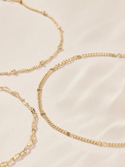 Tonalité d'or - Bracelets délicats en acier inoxydable 3 Lot - Image 6 of 6