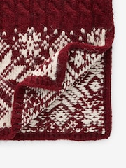 Red Fairisle Co-ord Christmas Fairisle Pattern Soft Touch Knitted Scarf - Image 5 of 5