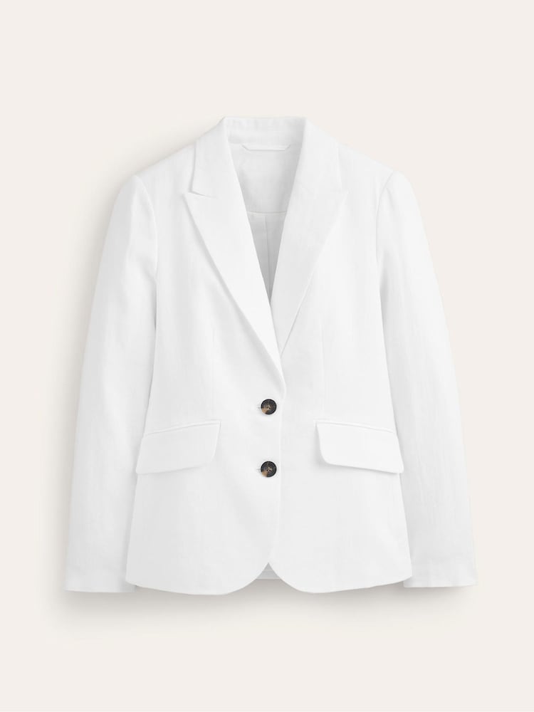 Boden White Marylebone 100% Linen Blazer - Image 6 of 6