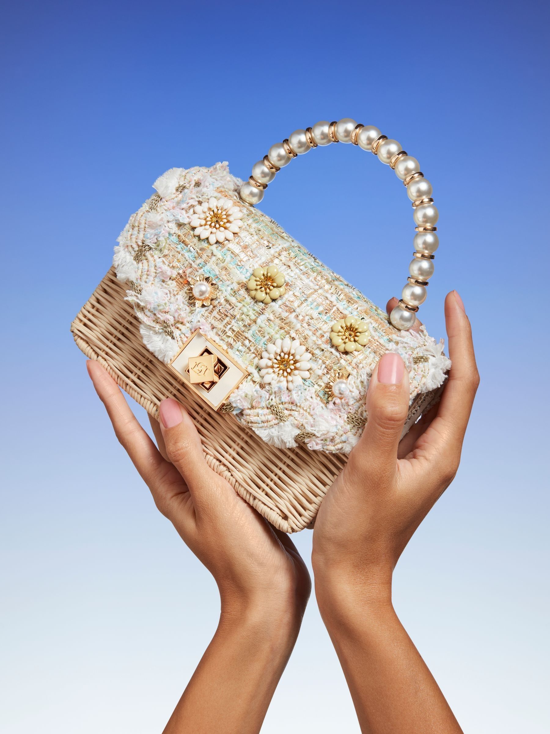 Kaufe Sie Natur Dune London Geblumte Tasche mit Griff und Perlen bei Next Deutschland