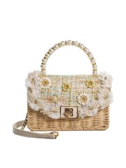Dune London Natural Blooms Flower Bead Top Handle Bag - Image 3 of 7