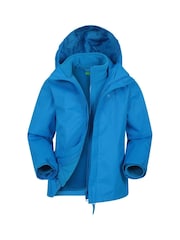أزرق متوسط - Mountain Warehouse Kids Fell 3-In-1 Water Resistant Jacket - صورة 1 من 4