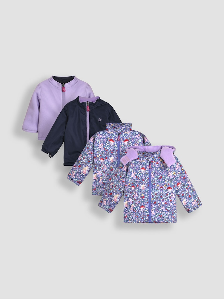JoJo Maman Bébé Lilac Fairy 4-In-1 Polarfleece Jacket - Image 1 of 11