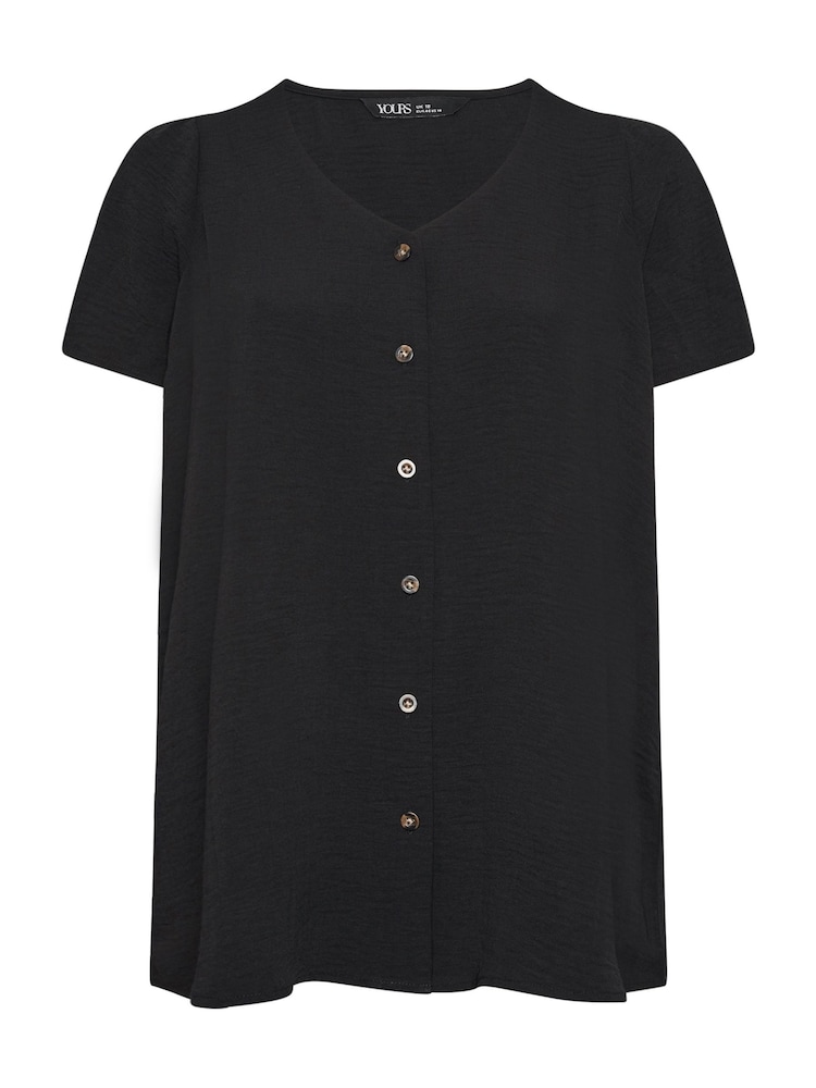 Schwarz - Yours Curve Button Front Blouse - Bild 5 von 5 Schwarz - Yours Curve Button Front Blouse - Bild 5 von 5