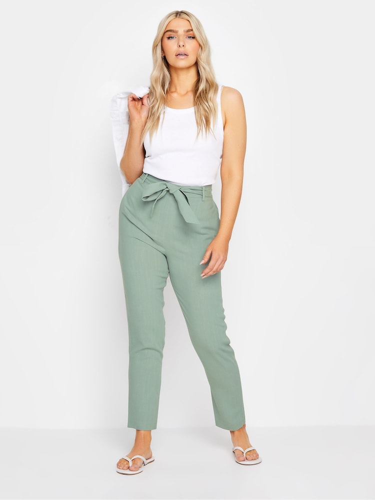 M&Co Green Tie Waist Linen Trousers - Image 1 of 4 M&Co Green Tie Waist Linen Trousers - Image 1 of 4