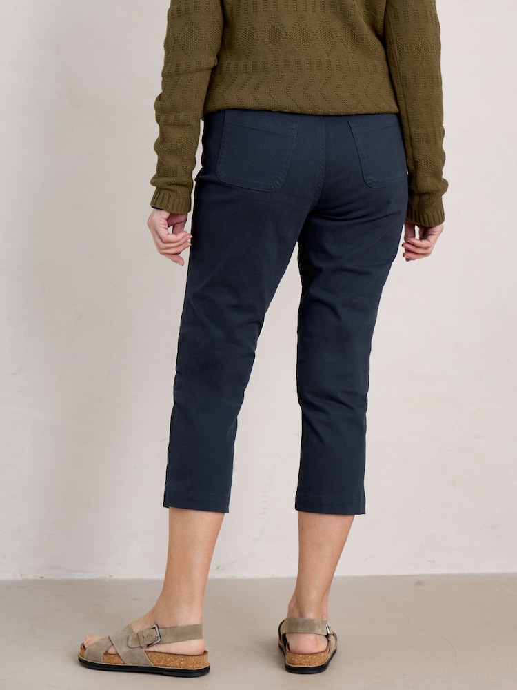 Seasalt Cornwall Blue Slim-Fit Albert Quay Crop Trousers - Image 2 of 4