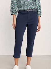 Seasalt Cornwall Blue Slim-Fit Albert Quay Crop Trousers - Image 3 of 4