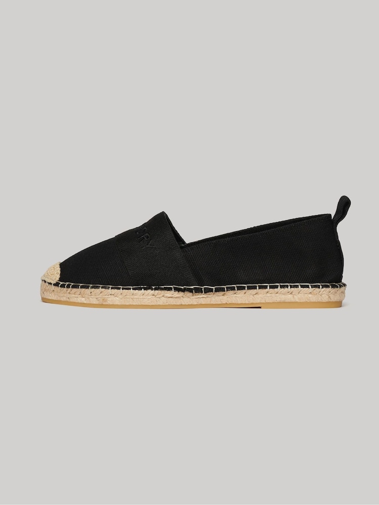 Superdry Black Canvas Espadrille Shoes - Image 2 of 6