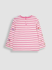 JoJo Maman Bébé Button Shoulder Long Sleeve Embroidered Top - Изображение 2 из 3