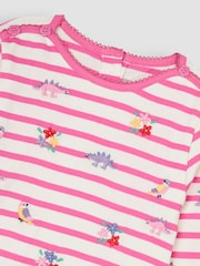 JoJo Maman Bébé Button Shoulder Long Sleeve Embroidered Top - Изображение 3 из 3