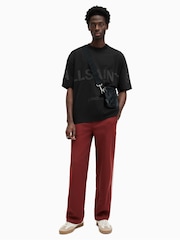 AllSaints Biggy Short Sleeve Crew Neck Black T-Shirt - Image 3 of 7