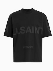 AllSaints Biggy Short Sleeve Crew Neck Black T-Shirt - Image 7 of 7
