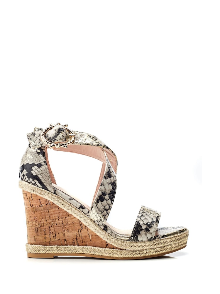 Moda In Pelle Crossover Strap Wedge Sandal - Image 1 of 4