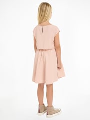 Calvin Klein Pink Fit And Flare Seersucke Dress - Image 2 of 6