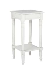 Pacific White Heritage Pine Wood Accent Table with Shelf - Image 3 of 4