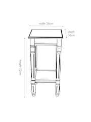 Pacific White Heritage Pine Wood Accent Table with Shelf - Image 4 of 4