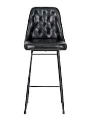 Pacific Steel Grey Camillo Leather Diamond Back Bar Stool - Image 2 of 6