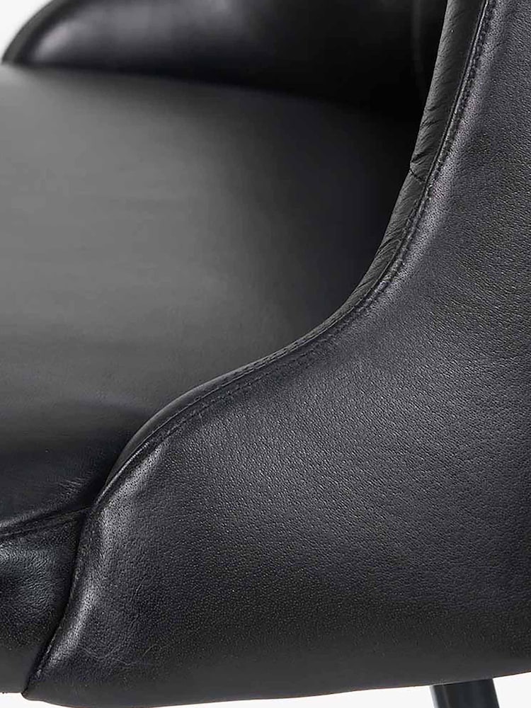 Pacific Steel Grey Camillo Leather Diamond Back Bar Stool - Image 6 of 6
