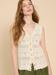 White Stuff Natural Pippa 100% Cotton Waistcoat - Image 6 of 9