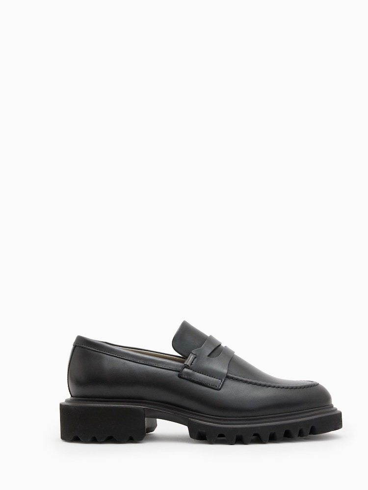 AllSaints Black Lola Loafers - Image 1 of 5