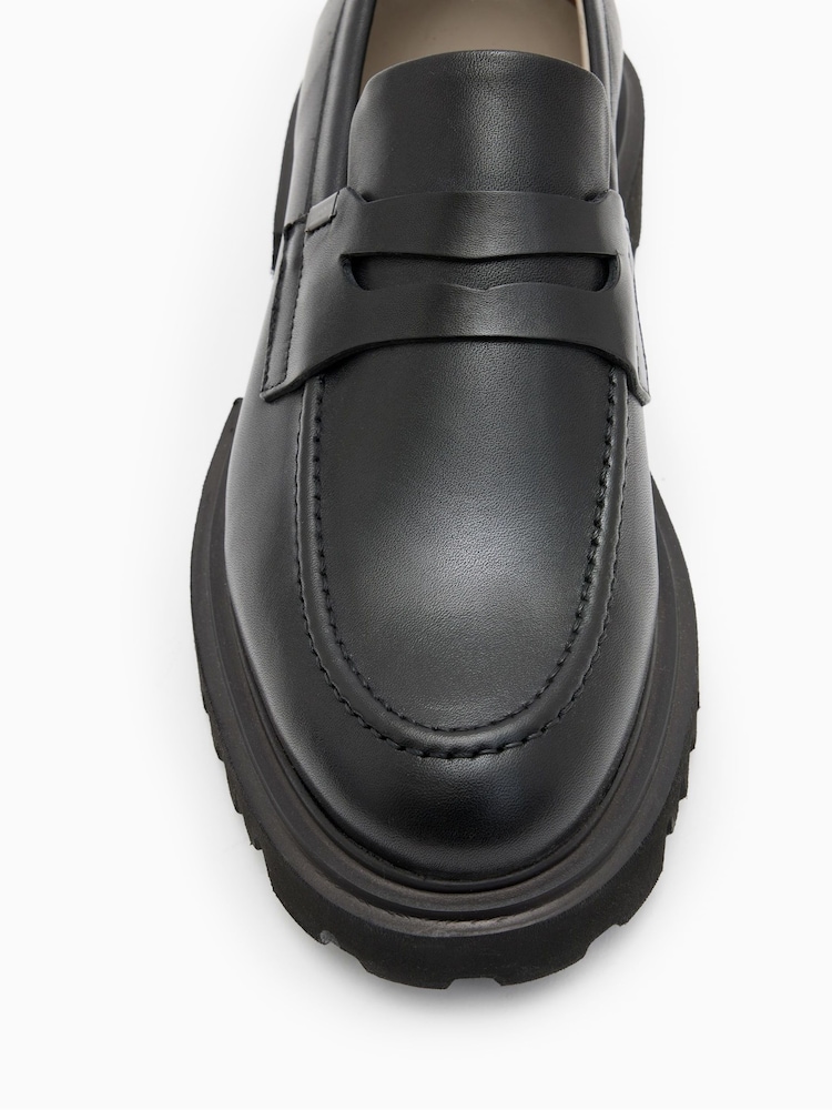 AllSaints Black Lola Loafers - Image 4 of 5