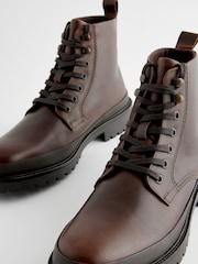 Braun - Schnürstiefel aus Leder - Bild 4 von 6