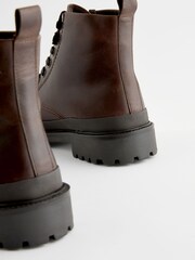 Braun - Schnürstiefel aus Leder - Bild 5 von 6