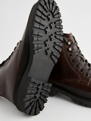 Braun - Schnürstiefel aus Leder - Bild 6 von 6
