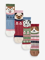 Dogs in Jumpers Christmas Pattern Ankle Socks 4 Pack - Image 1 of 7