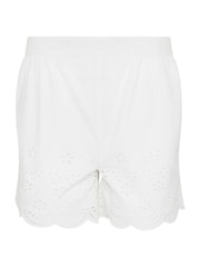 PixieGirl Petite White Broderie 100% Cotton Shorts - Image 5 of 5