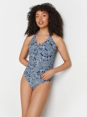 M&Co Tile Print Halter Tankini - Imagen 2 de 7