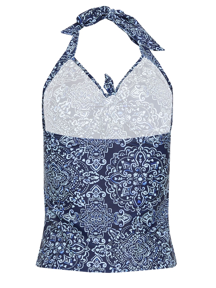 M&Co Tile Print Halter Tankini - Imagen 7 de 7
