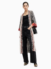 AllSaints Black Casa Waimea Kimono - Image 1 of 7