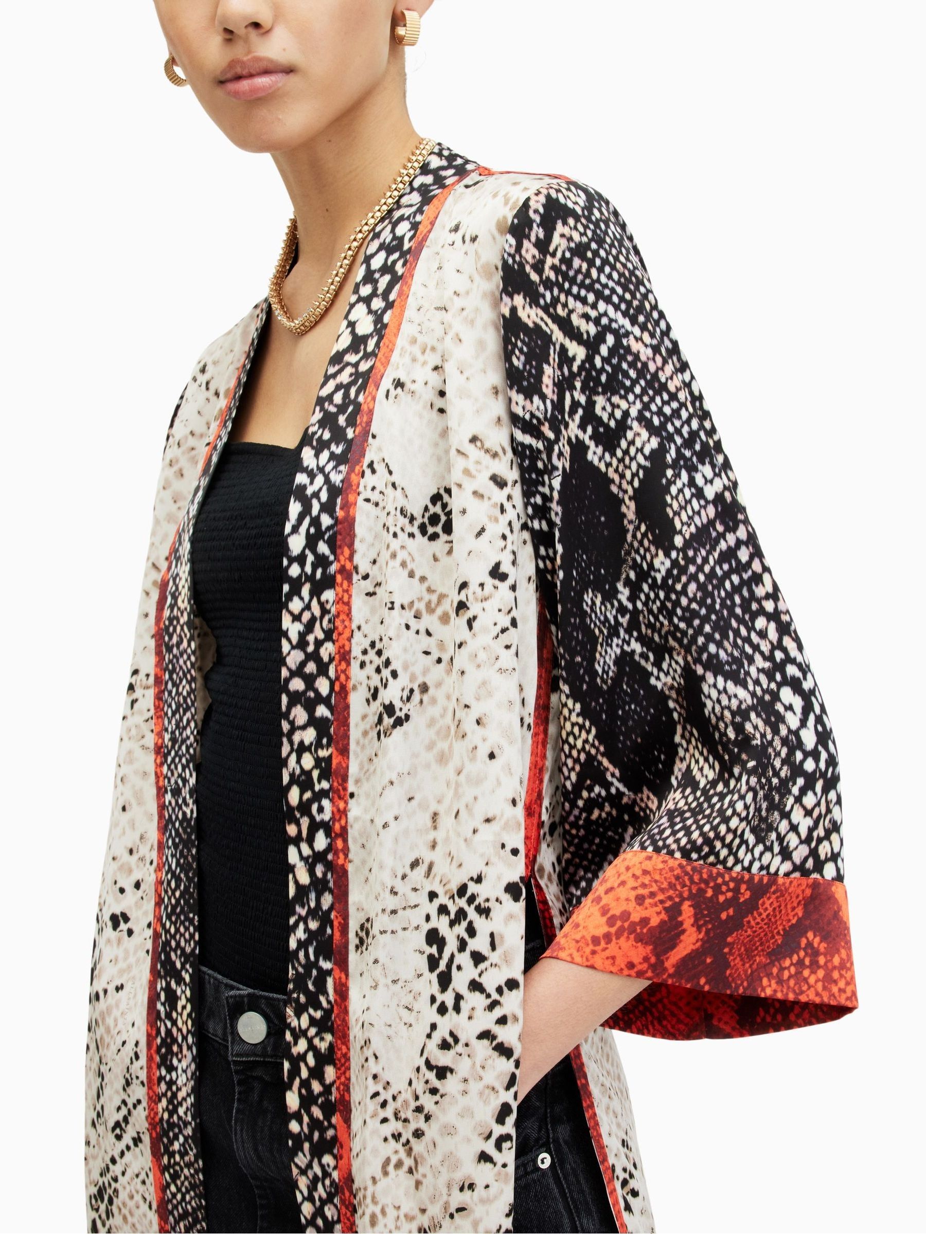 オールセインツ AllSaints Casa ワイメア Kimono レディース シャツ トップス Black/Multi AllSaints CASA WAIMEA KIMONO - Summer jacket - black/multi