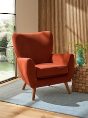 Soft Velvet Rust Brown Wilson II Highback Grande Armchair - Image 1 of 11