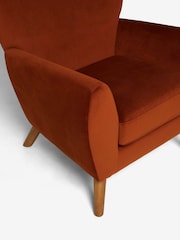 Soft Velvet Rust Brown Wilson II Highback Grande Armchair - Image 10 of 11