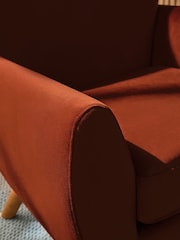 Soft Velvet Rust Brown Wilson II Highback Grande Armchair - Image 3 of 11