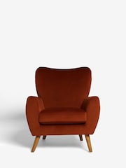 Soft Velvet Rust Brown Wilson II Highback Grande Armchair - Image 6 of 11
