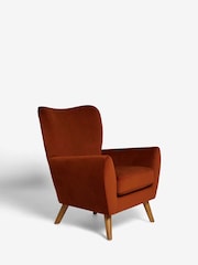Soft Velvet Rust Brown Wilson II Highback Grande Armchair - Image 7 of 11