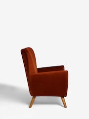 Soft Velvet Rust Brown Wilson II Highback Grande Armchair - Image 8 of 11
