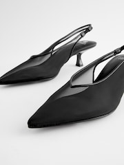 Black Forever Comfort® Mesh Sling Back Kitten Heels - Image 3 of 5
