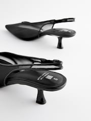 Black Forever Comfort® Mesh Sling Back Kitten Heels - Image 4 of 5